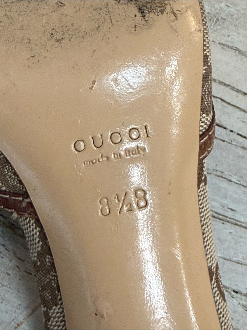 Women’s Gucci GG Bamboo fabric Sandals pumps size 8.5 - Picture 10 of 16